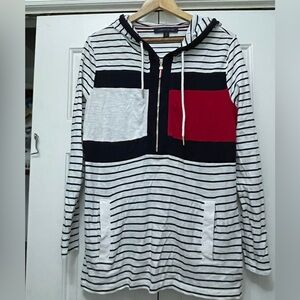 Tommy Hilfiger | Red and Navy Striped Hoodie